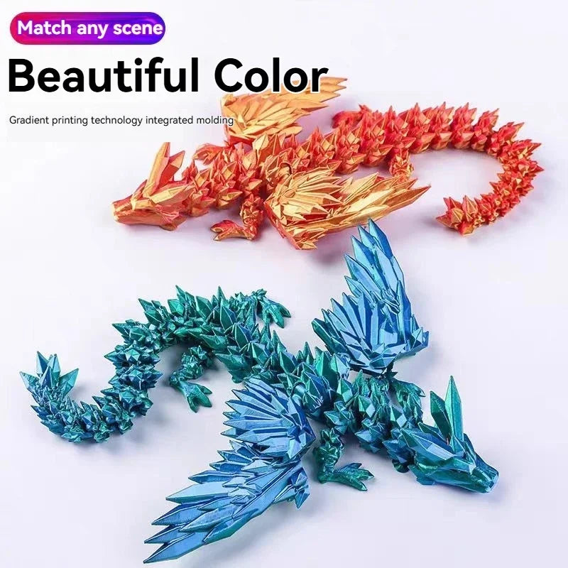 3D Printed Dragon Colorful Gem Dragon Figurines