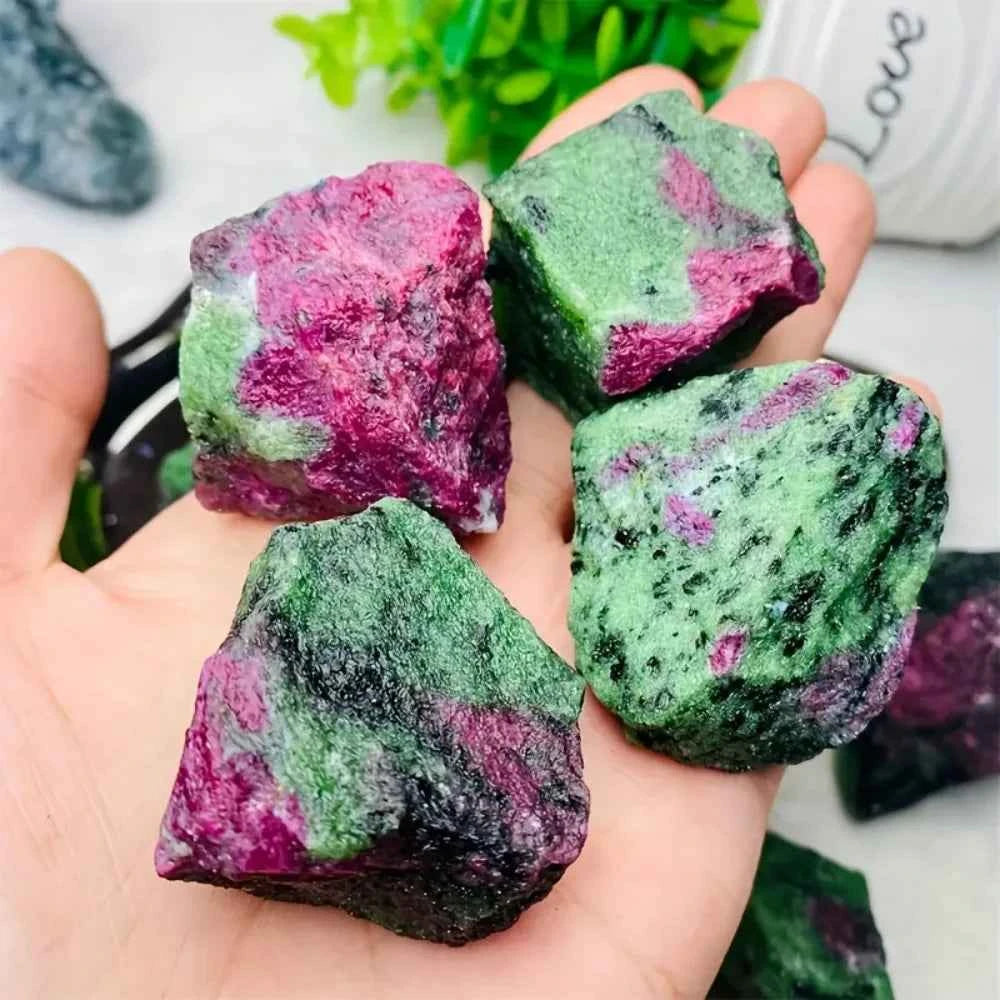 Natural Ruby Zoisite Red Green Treasure Raw Stones