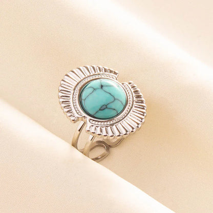What the Stone Chose — Boho Turquoise Adjustable Ring - Pedlar's Attic