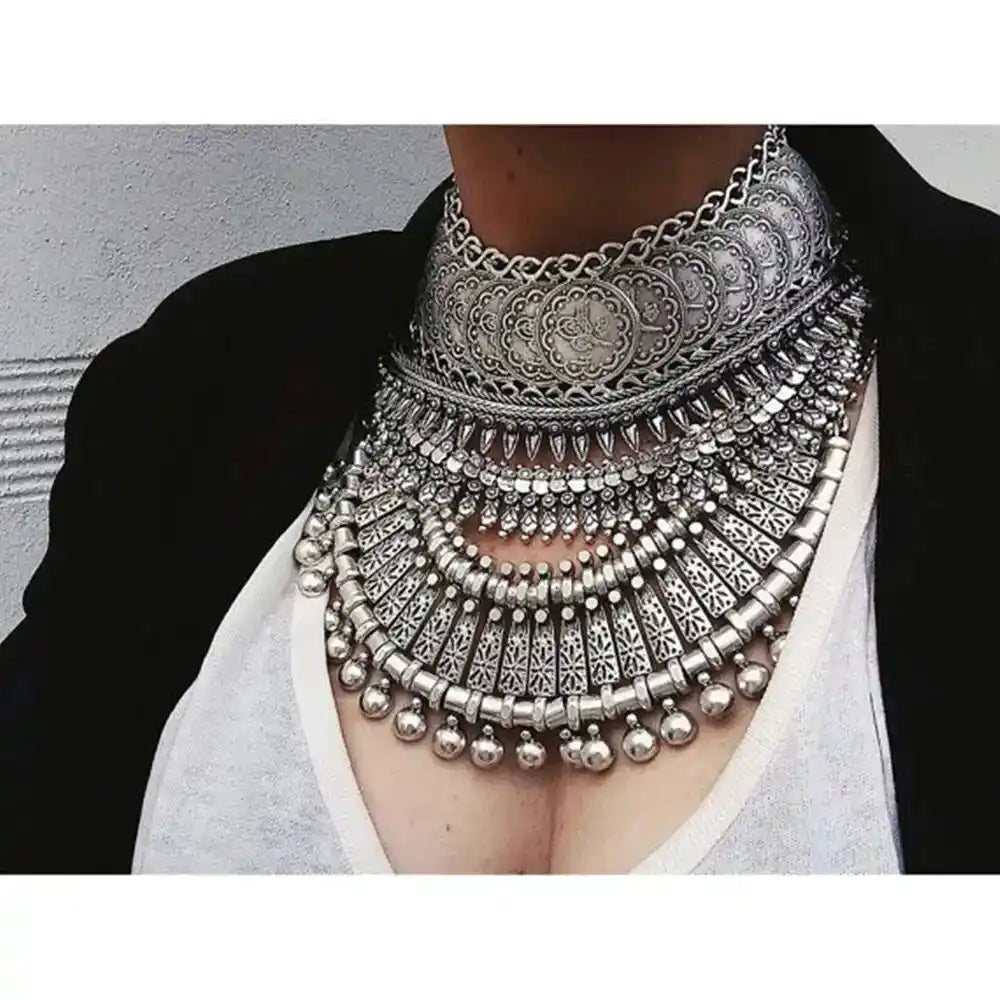 The Wanderer's Collar – Tibetan Boho Statement Necklace