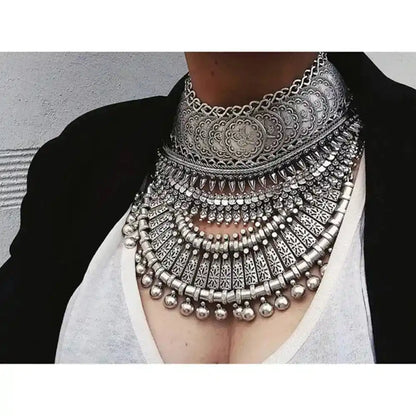 The Wanderer's Collar – Tibetan Boho Statement Necklace