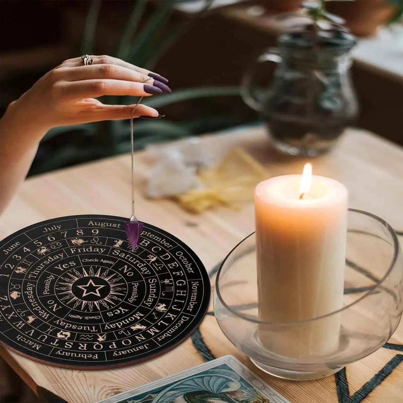 Ouija Spirit Board Wooden Decorative Message Planchette Boards With Letters Spirit Decorations Ouija Board Game For Themed