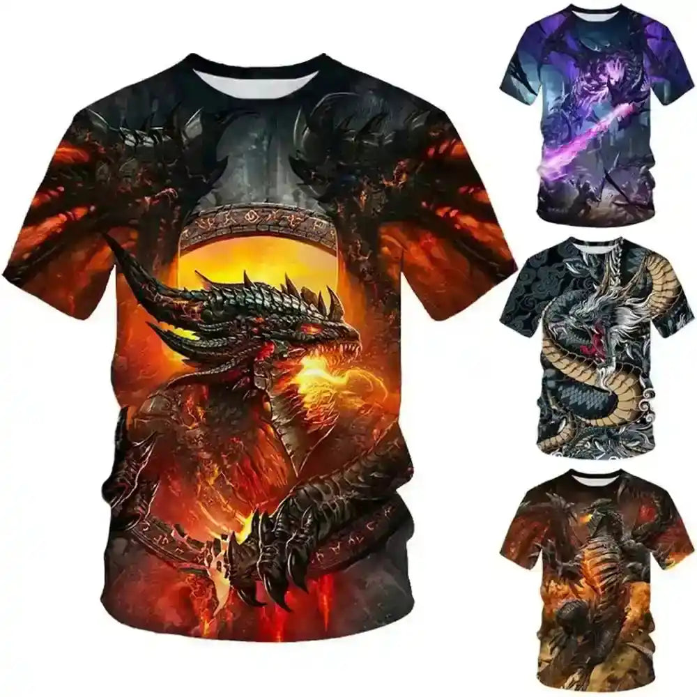 Midnight's Fire — 3D Dragon T-Shirt