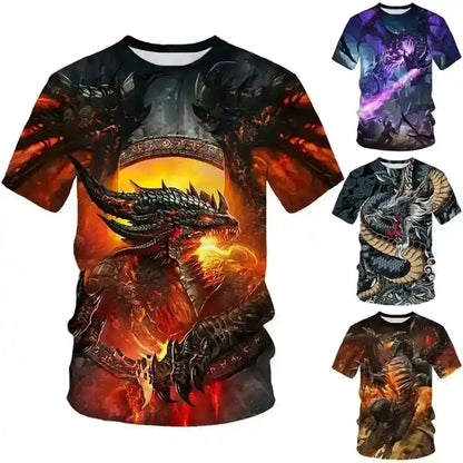 Midnight's Fire — 3D Dragon T-Shirt