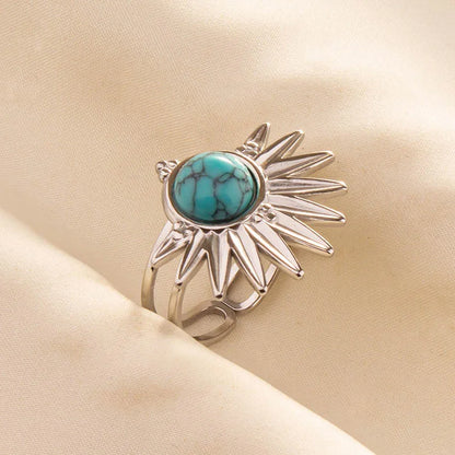 What the Stone Chose — Boho Turquoise Adjustable Ring - Pedlar's Attic
