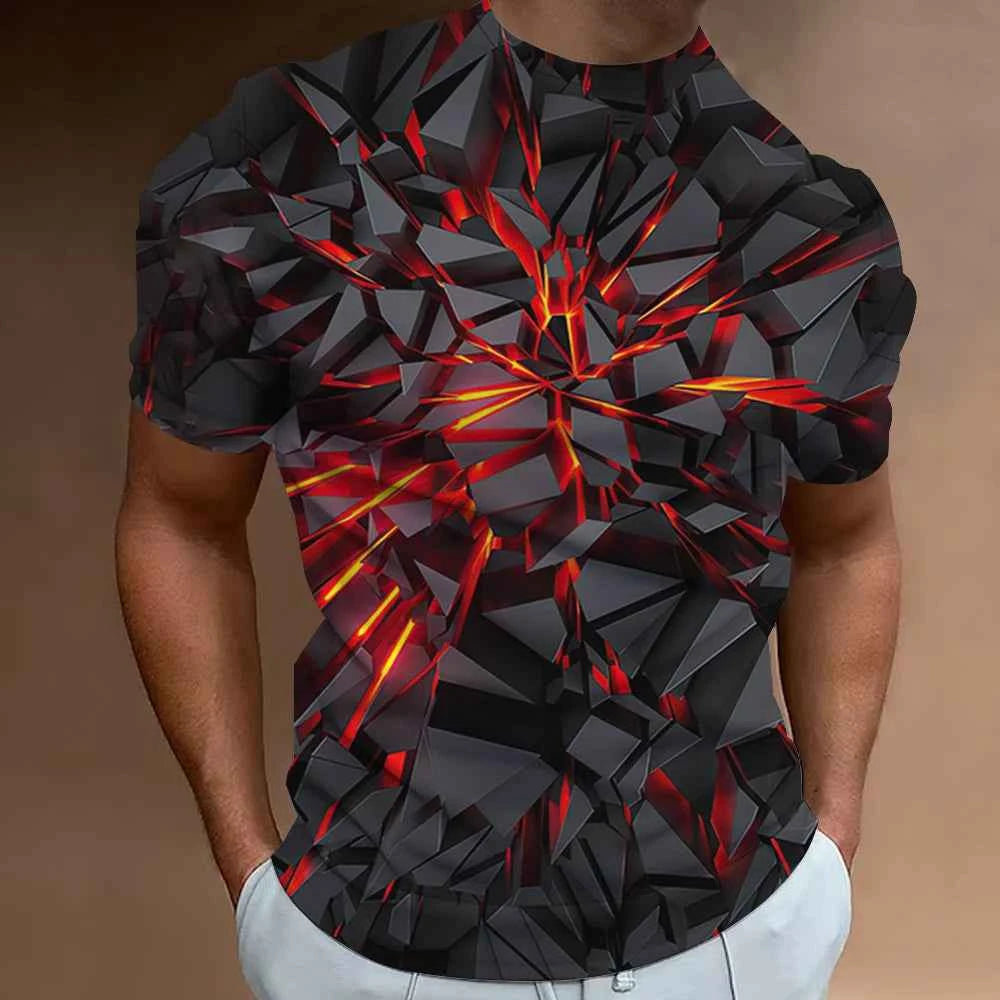 Fashion T-Shirts For Men 3d Line Printed