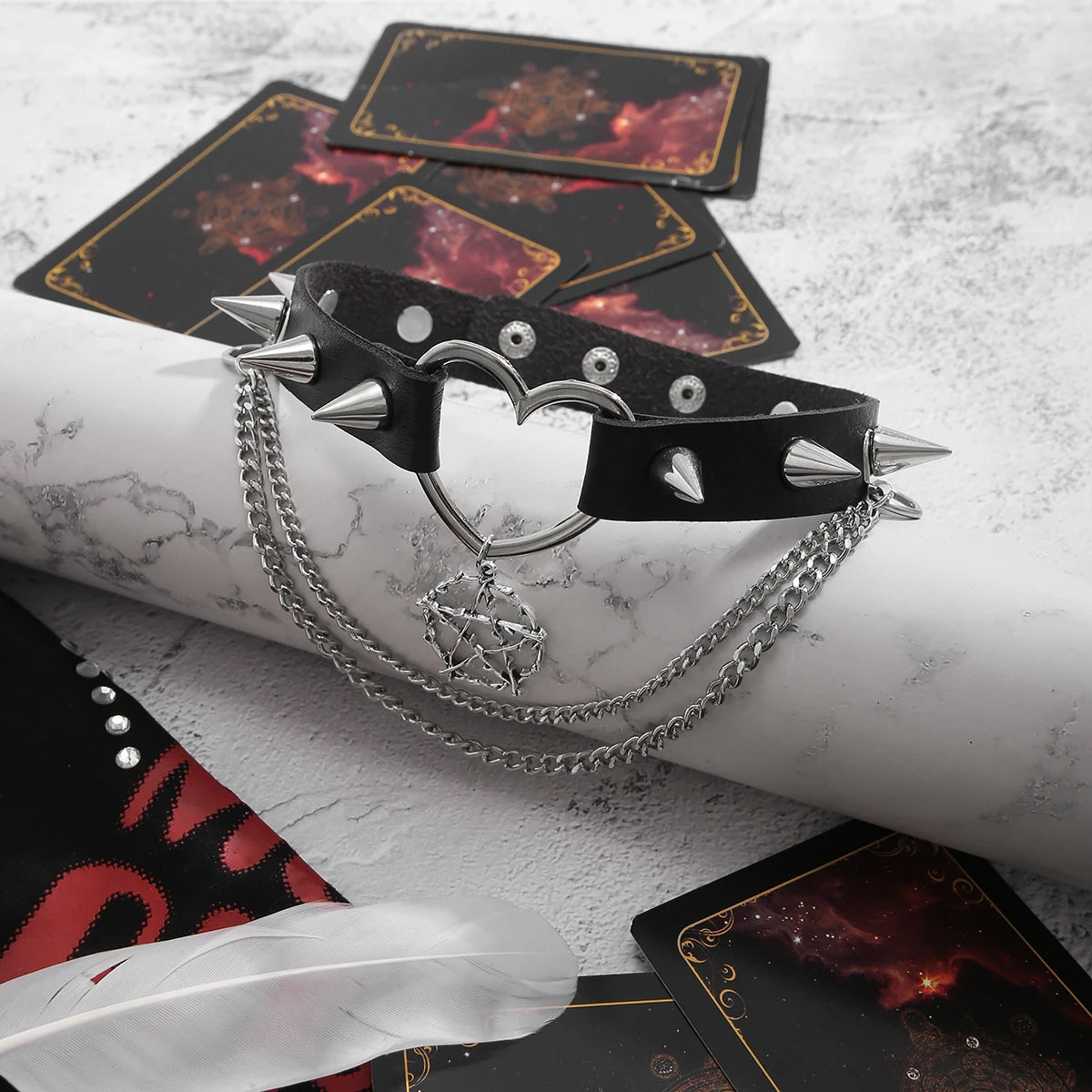 The Unclaimed Heart — Pentagram Spike Choker
