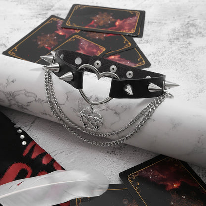 The Unclaimed Heart — Pentagram Spike Choker
