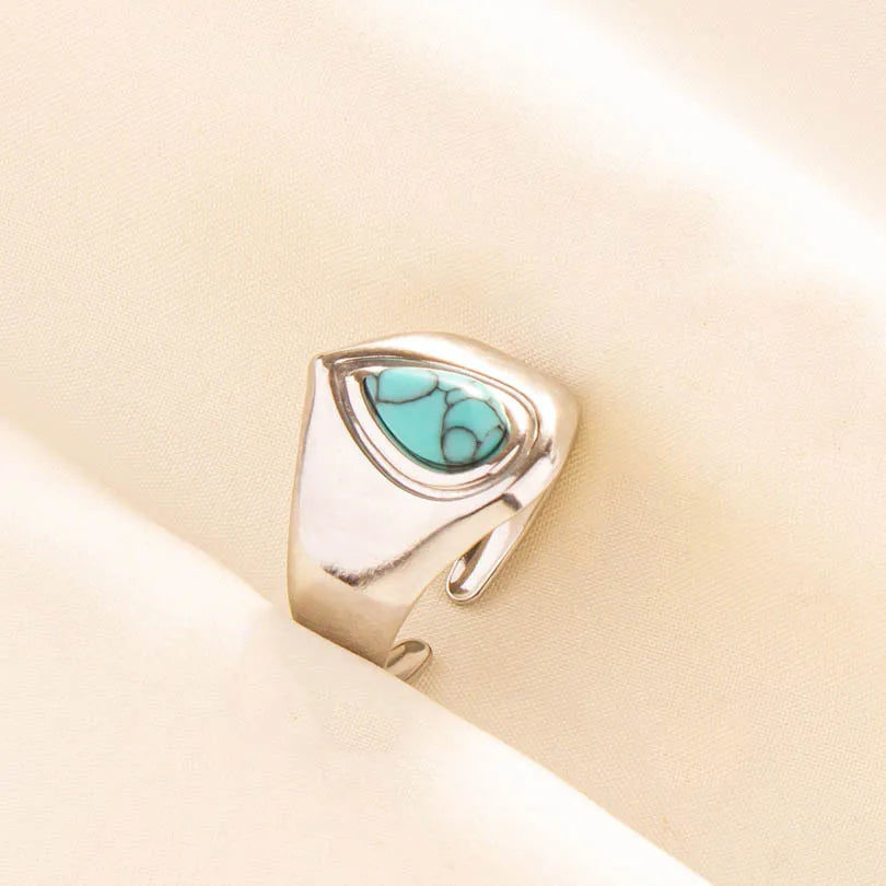 What the Stone Chose — Boho Turquoise Adjustable Ring - Pedlar's Attic
