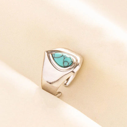 What the Stone Chose — Boho Turquoise Adjustable Ring - Pedlar's Attic