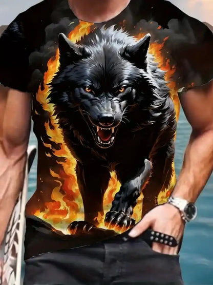 Luna's Pack – Fire Wolf 3D Print Oversized Tee