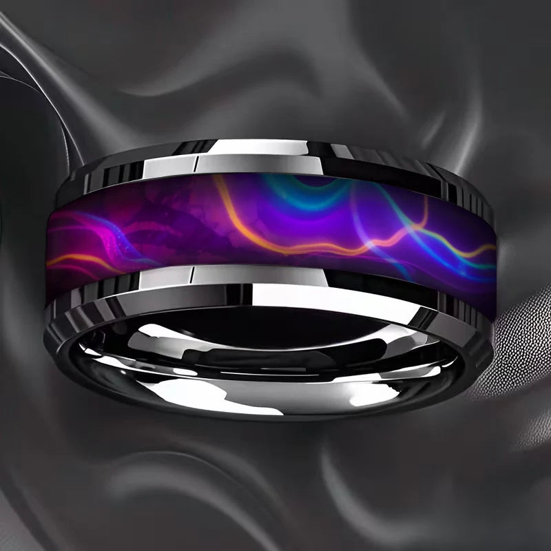 Stone Forge Ring — Agate & Stone Inlay Stainless Steel Band