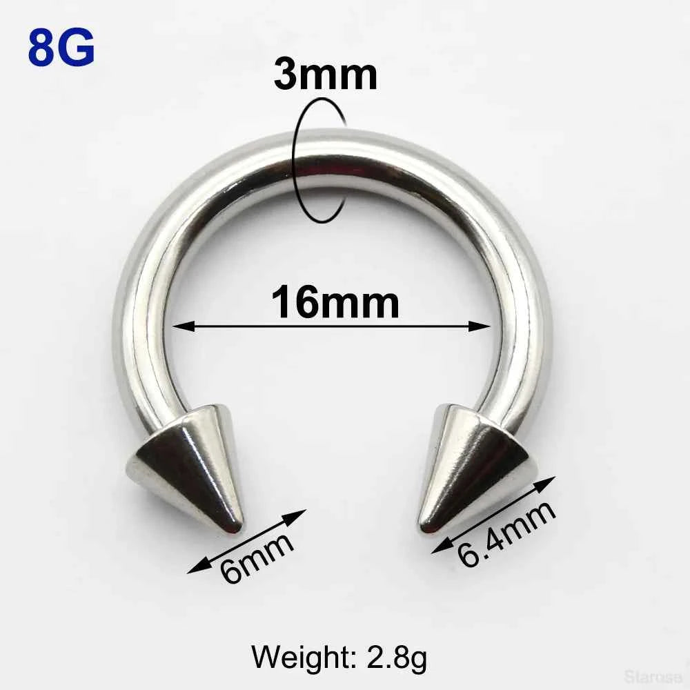 Cone Circular Barbell Piercing Septum Nose Ring Hoop Helix Earrings