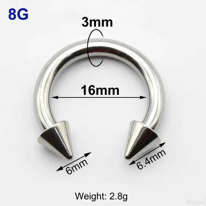 Cone Circular Barbell Piercing Septum Nose Ring Hoop Helix Earrings - Pedlar's Attic
