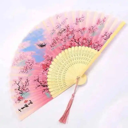 Elegant Essence Bamboo Silk Fan - Chic Black Folding Hand Fan for Dance & Summer Parties, Ideal Gift for Women - Pedlar's Attic