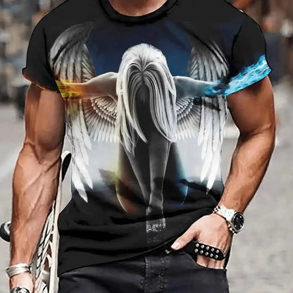 Men's Angel Graphic Print T-shirt - Pedlar's Attic