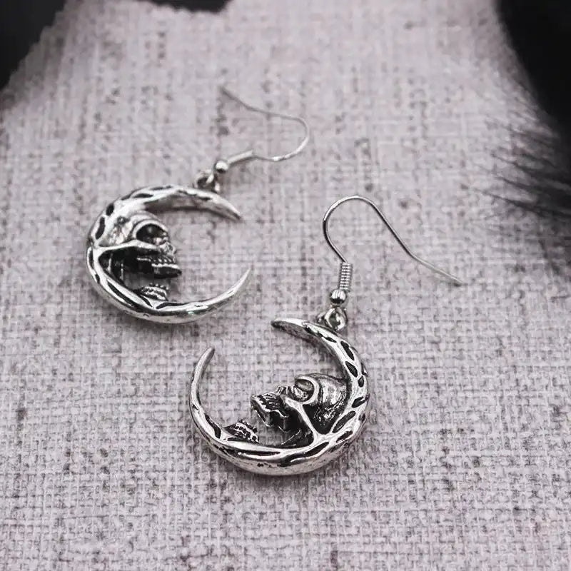 What the Moon Keeps — Skull Dangle Earrings