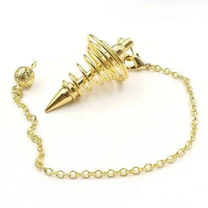Mystic Vibes Spiral Pendulum Pendant - Gravity-Defying Metal Jewelry for Luck & Fortune - Pedlar's Attic