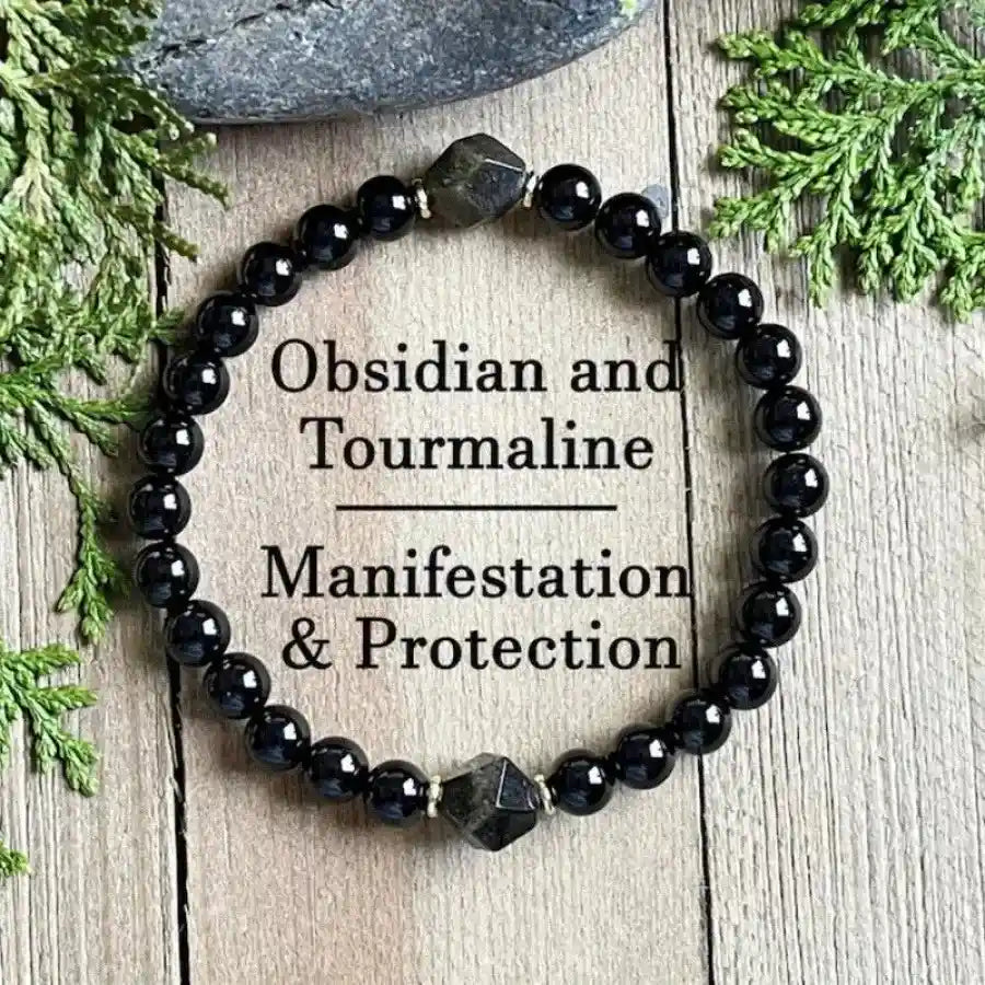 Obsidian Tourmaline Bracelet - Pedlar's Attic