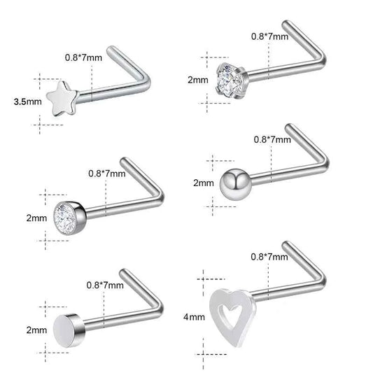 Nose Septum Piercing Studs Set