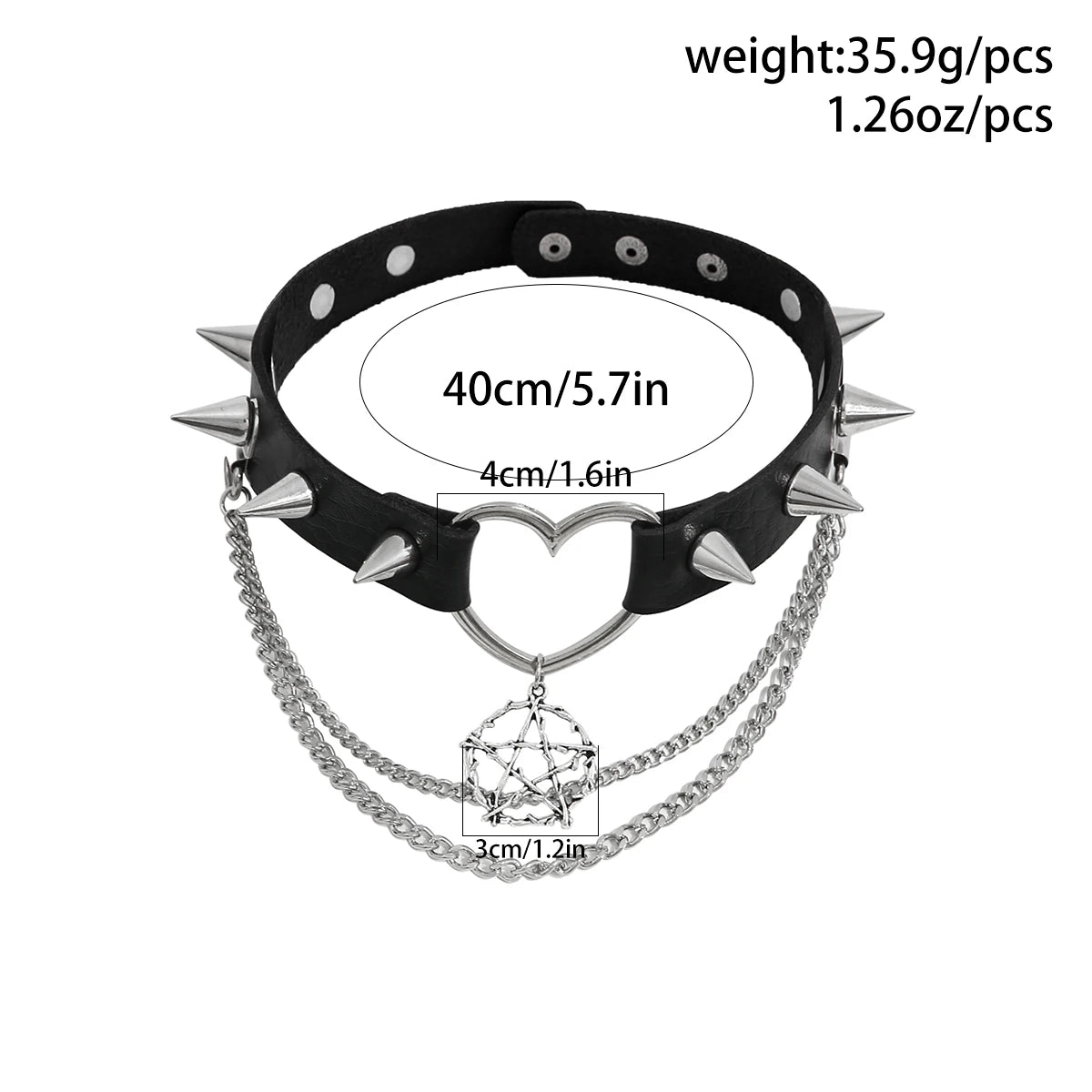 The Unclaimed Heart — Pentagram Spike Choker