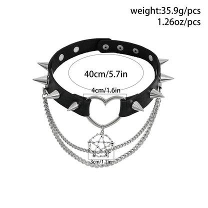 The Unclaimed Heart — Pentagram Spike Choker