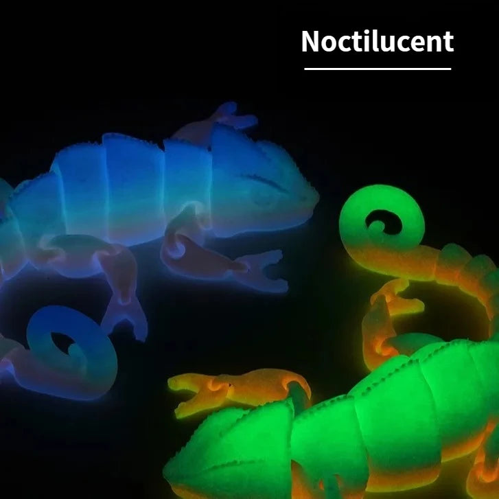 Fashion 3D Printed Dragon Chameleon Multi-joint Movable for Home Decoration Simulation Pet Lizard Model Toy