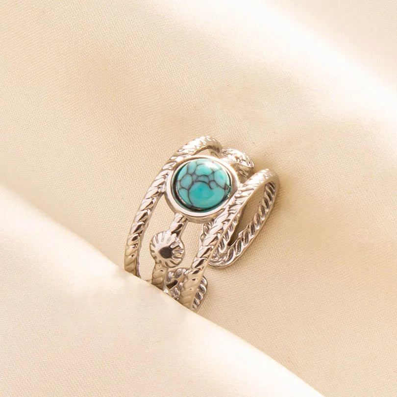 What the Stone Chose — Boho Turquoise Adjustable Ring - Pedlar's Attic