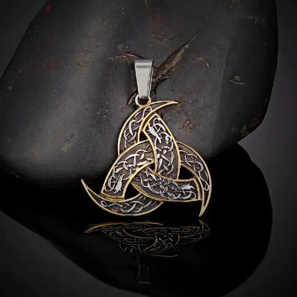 The Triskelion — Triple Crescent Celtic Norse Amulet Necklace