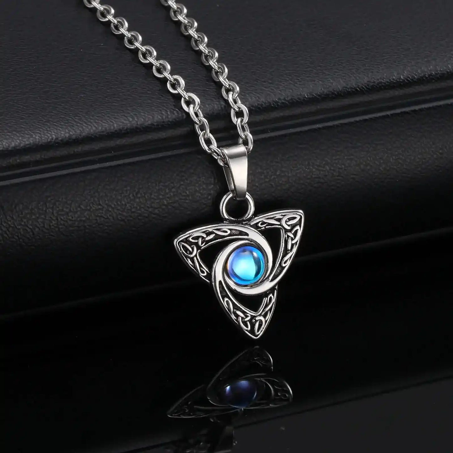 Celtic Knot Moonstone Pendant Necklace