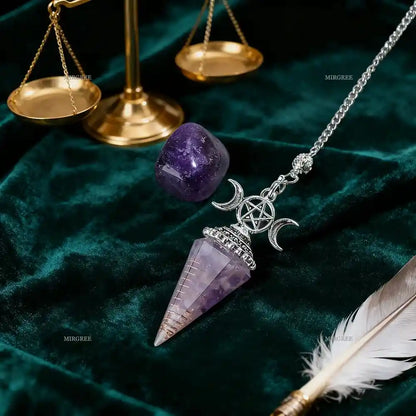 2pcs Amethyst Spirit Pendant Paired with Natural Stone Ornaments - Pedlar's Attic