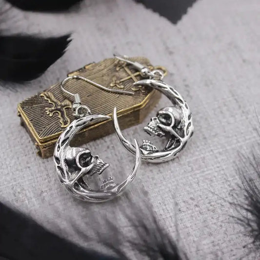 What the Moon Keeps — Skull Dangle Earrings