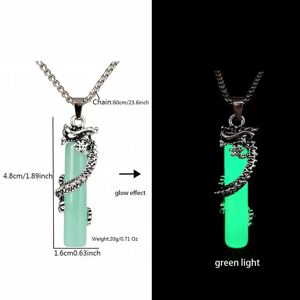 Luminous Alloy Dragon Pendant Glowing Necklace - Pedlar's Attic