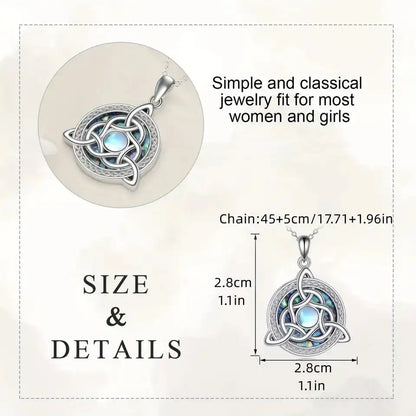 The Three-Fold Moon — Celtic Trinity Moonstone Necklace