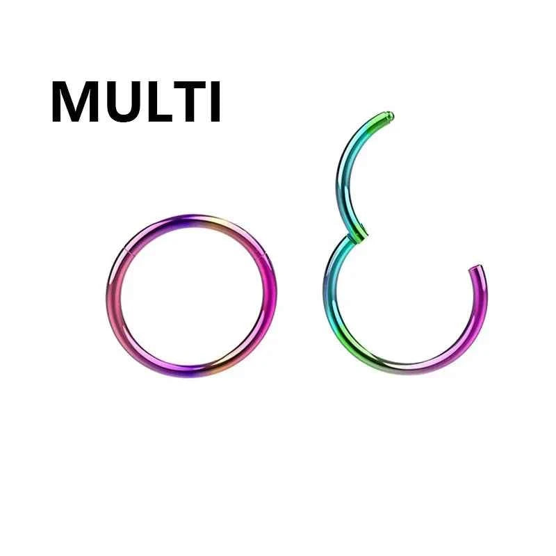 Stainless Steel Nose Hoop Clicker - Elegant Hinged Segment Ring for Septum, Lip, Helix, Daith & Cartilage Piercings - Pedlar's Attic