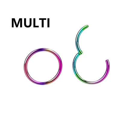Stainless Steel Septum Clicker - Hinged Nose Hoop for Helix, Daith, and Cartilage Piercing - Bold & Sexy Jewelry - Pedlar's Attic
