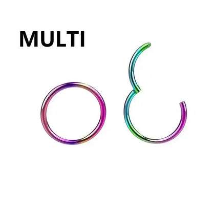 Stainless Steel Septum Clicker - Hinged Nose Hoop for Helix, Daith, and Cartilage Piercing - Bold & Sexy Jewelry - Pedlar's Attic