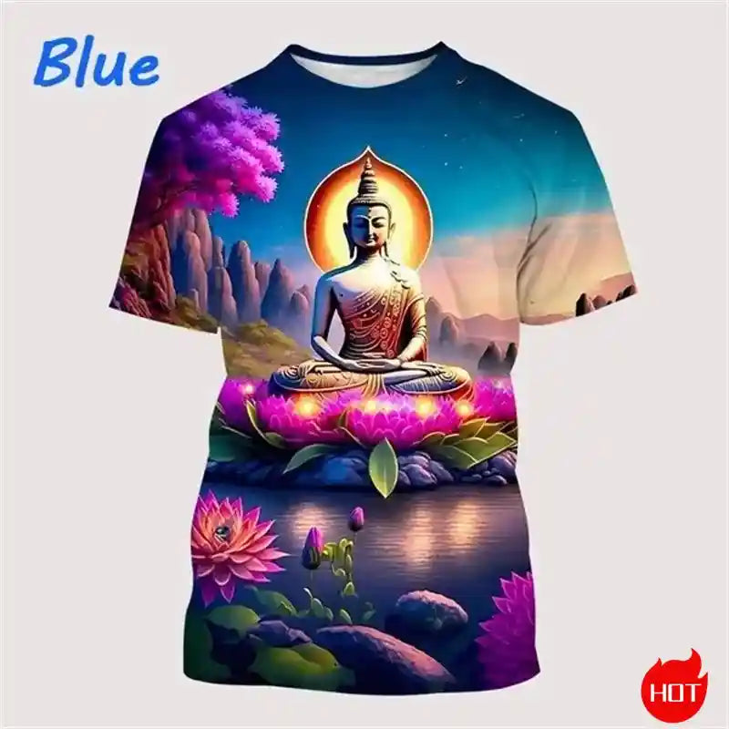 Sacred Presence – Buddha & Spiritual Totem 3D Print Tee