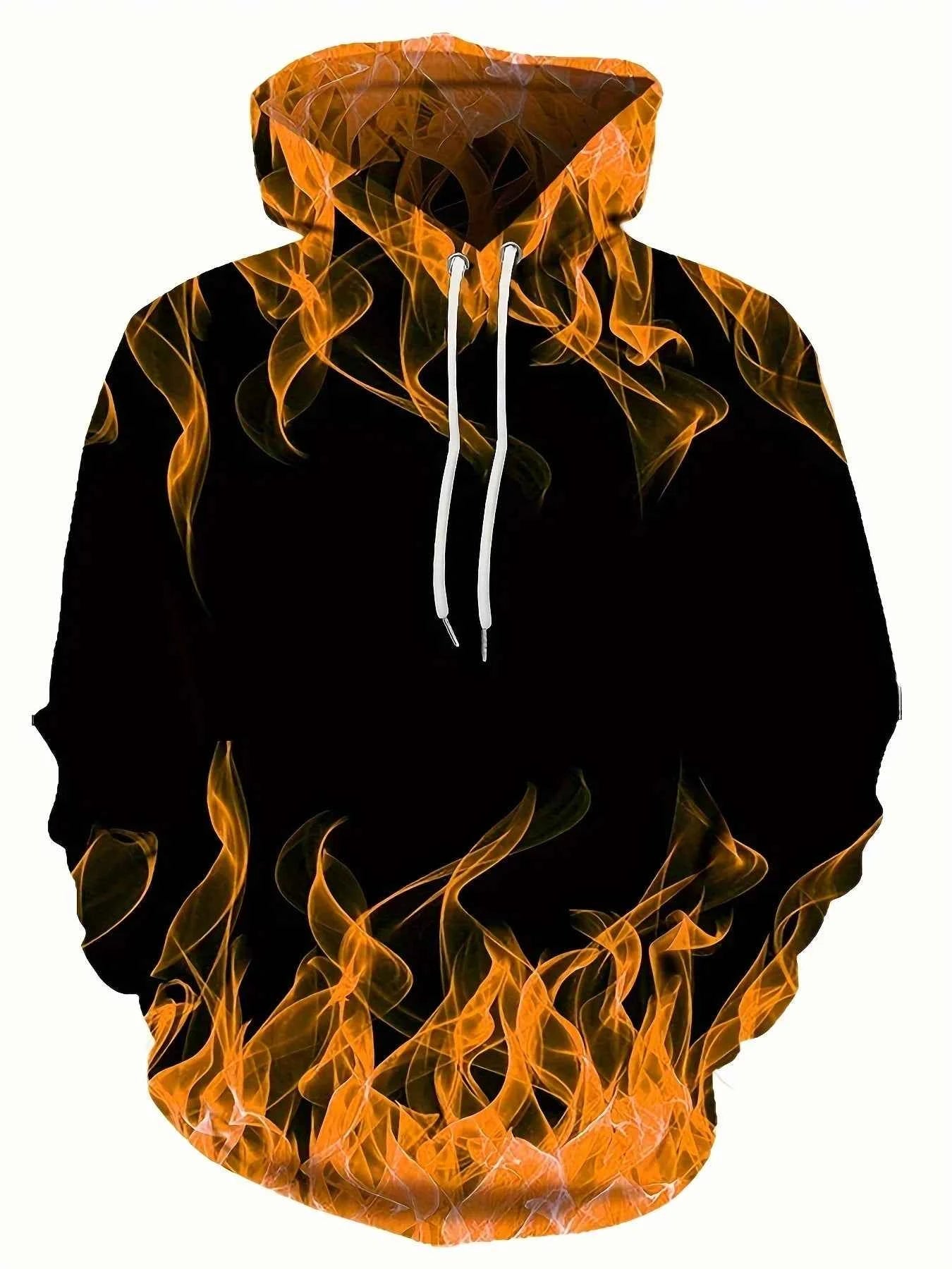 New Creative Flame 3D Print Hoodie Cool Hoodies