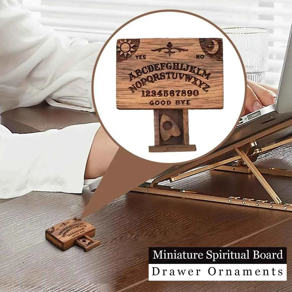 Mini Ouija Board With Drawer Handmade Retro Ouija Board Wooden Talking Spirit Board Emotional Love Drawer Divination Tools