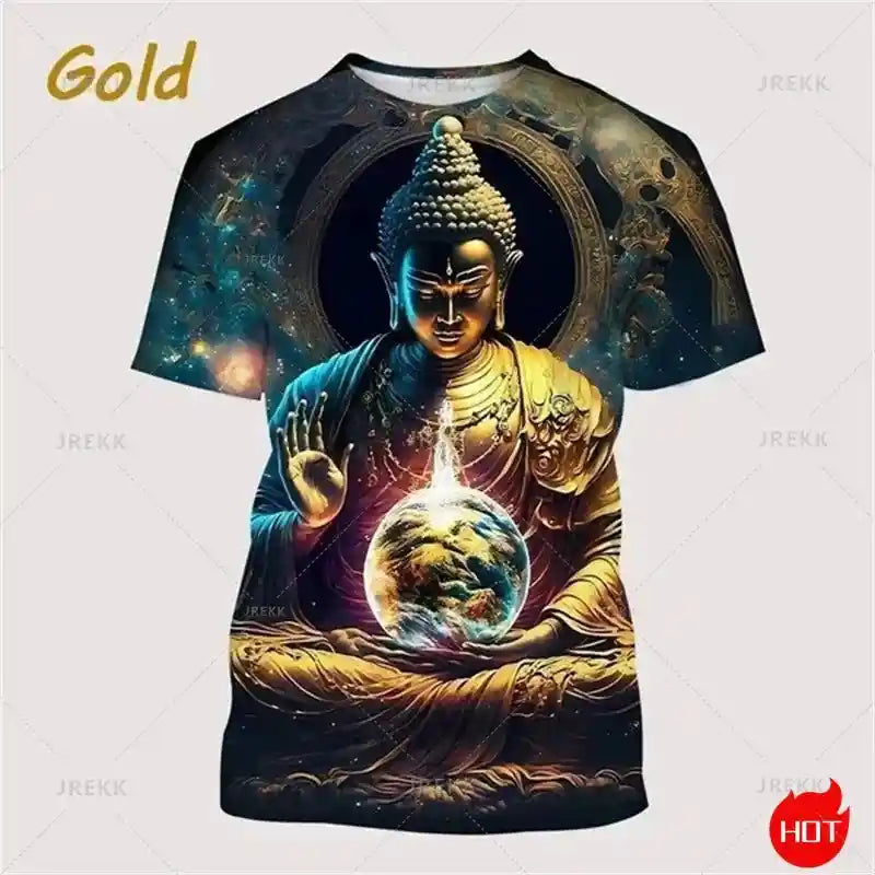 Sacred Presence – Buddha & Spiritual Totem 3D Print Tee