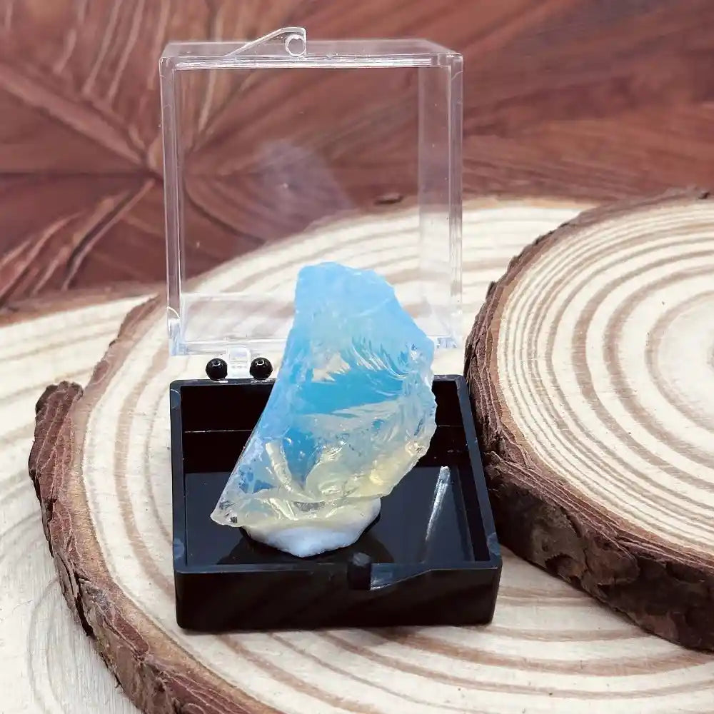 Natural Crystal Mineral Display Box with Sturdy Base Quartz - Pedlar's Attic