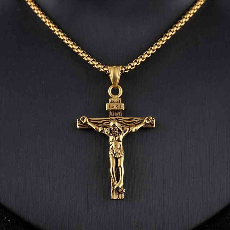 Jesus Cross Stainless Steel Necklace - Pedlar's Attic