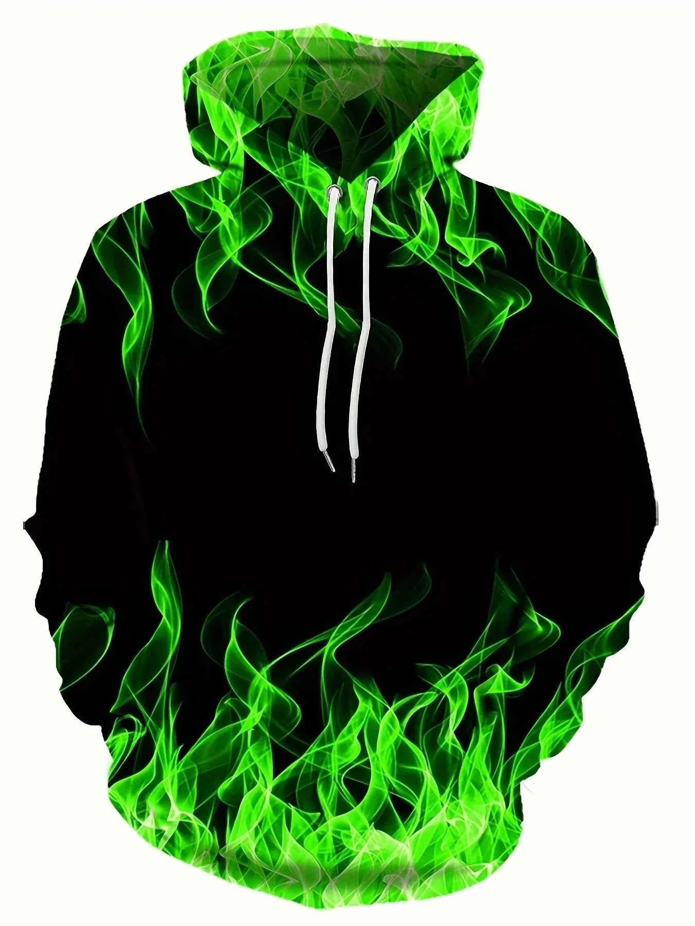 New Creative Flame 3D Print Hoodie Cool Hoodies