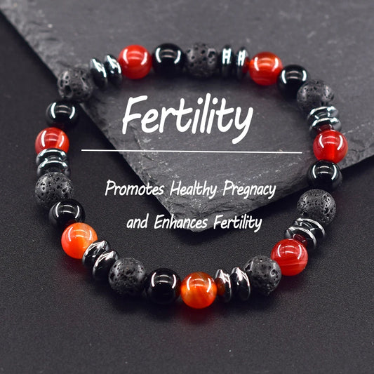 Classic Black Natural Labradorite Volcanic Stone Beads Bracelet