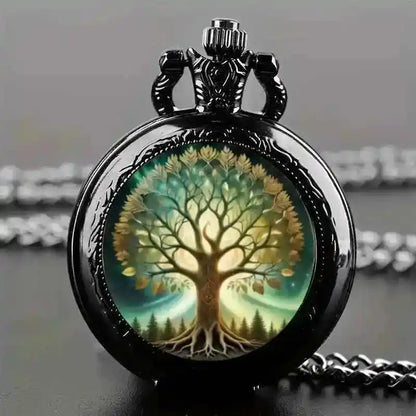 Retro Tree of Life Quartz Pocket Watch - Pedlar's Attic
