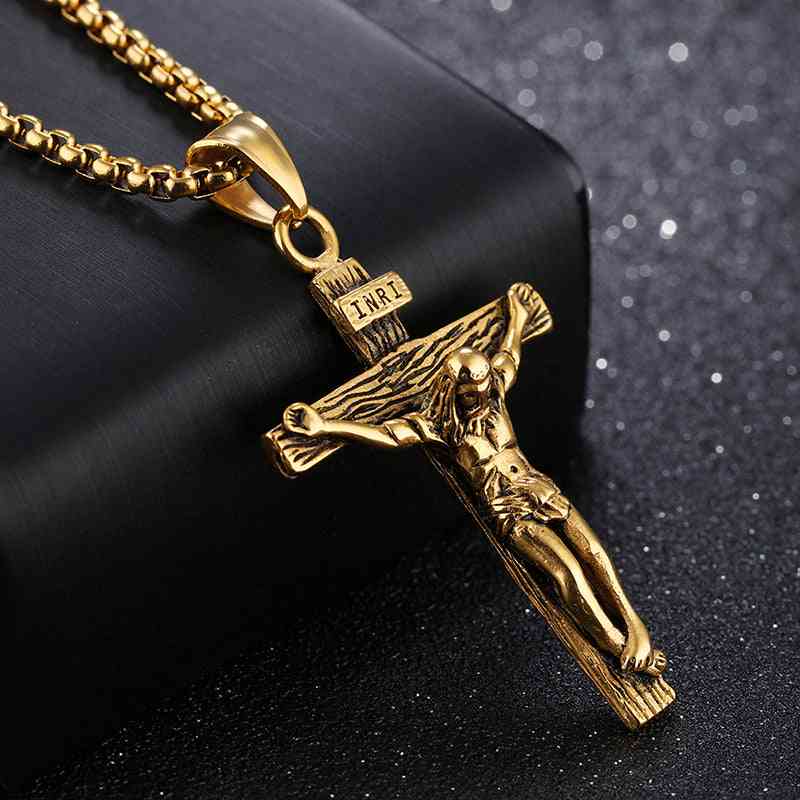 Jesus Cross Stainless Steel Necklace - Pedlar's Attic