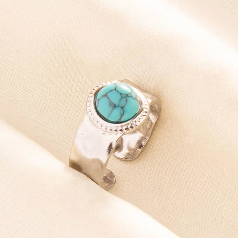 What the Stone Chose — Boho Turquoise Adjustable Ring - Pedlar's Attic