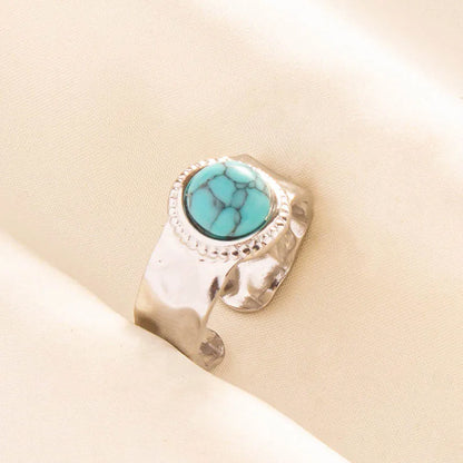 What the Stone Chose — Boho Turquoise Adjustable Ring - Pedlar's Attic