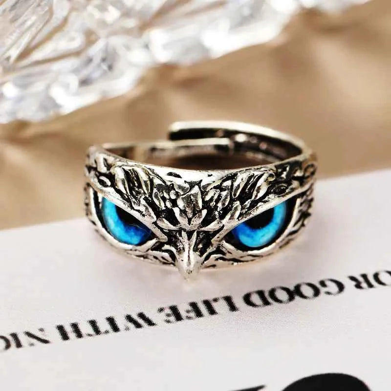 Owl Charm Ring - Vintage Gothic Jewelry for Men & Women - Cute Animal Design for Youth Gifts - Pedlar's Attic